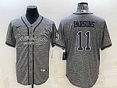 Men's Dallas Cowboys #11 Micah Parsons Grey Gridiron With Patch Cool Base Stitched Baseball Jersey,baseball caps,new era cap wholesale,wholesale hats